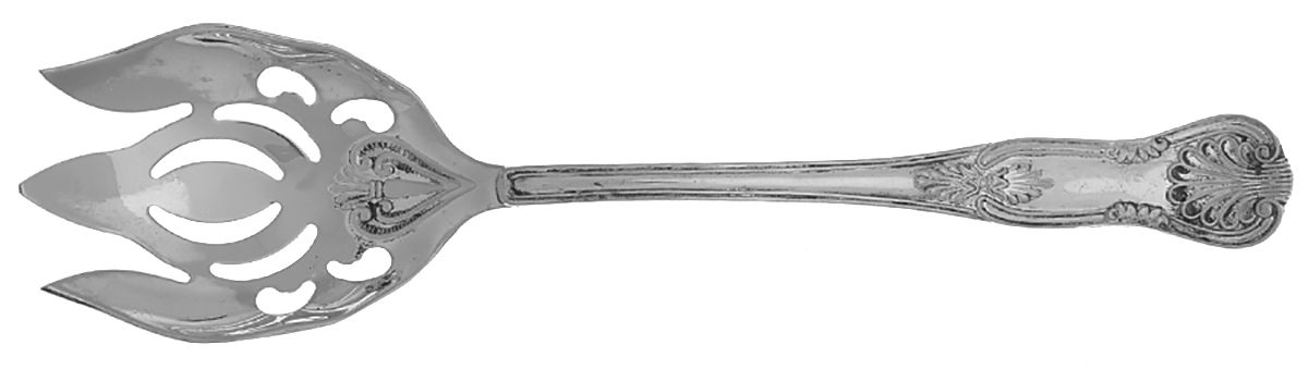 Kings (Silverplate) Solid Salad Serving Fork by Sheffield Silver Co (England)-1