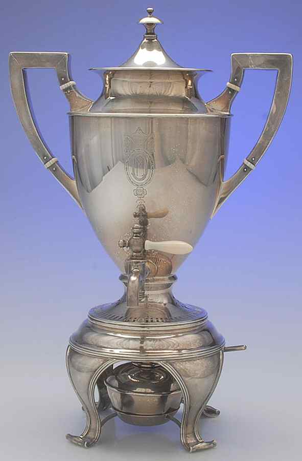 Adam (Strl, Hlwr, Urn & Swag, Plain) Coffee Urn by Shreve Silver-1