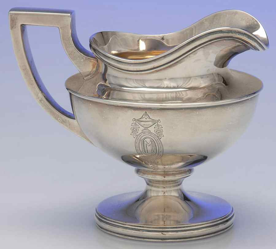 Adam (Strl, Hlwr, Urn & Swag, Plain) Creamer by Shreve Silver-1
