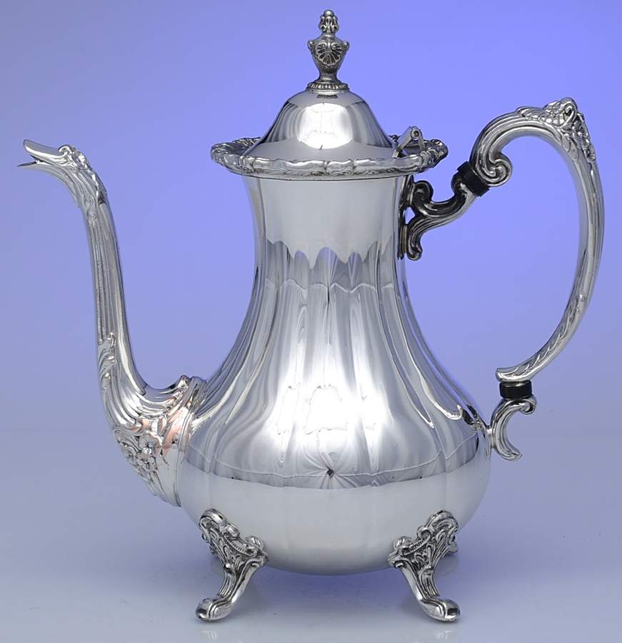 434 (Silverplate, Hollowware) Silverplate Coffee Pot by Sheffield Silver Co (USA)-1