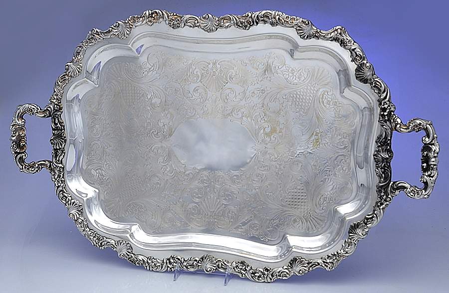 434 (Silverplate, Hollowware) Large Silverplate Waiter Tray by Sheffield Silver Co (USA)-1