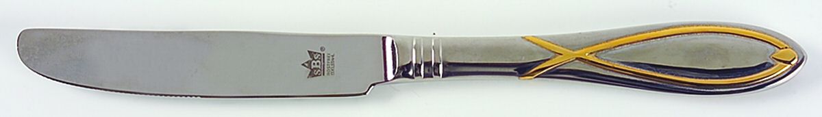 SBB18G (Stainless-Gold Accent) New French Solid Knife by SBS Bestecke-1
