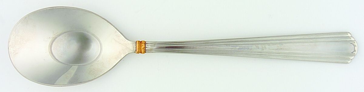 SMD2 (Stainless, Gold Accent) Tablespoon (Serving Spoon) by Carl John Schmidt-1