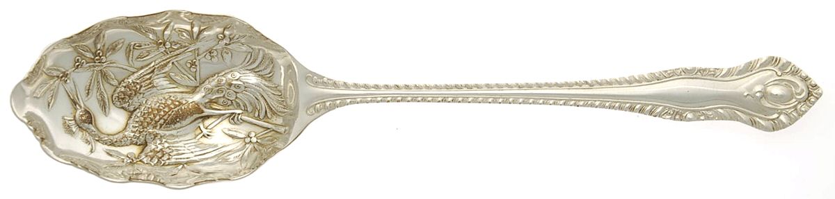 SSD11(Silverplate) Solid Berry Spoon/Tablespoon by Sheffield Silver Co (England)-1