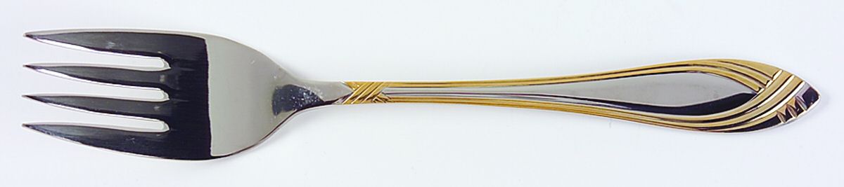 SPL21 (Stainless) Medium Solid Cold Meat Serving Fork by Splendide-1