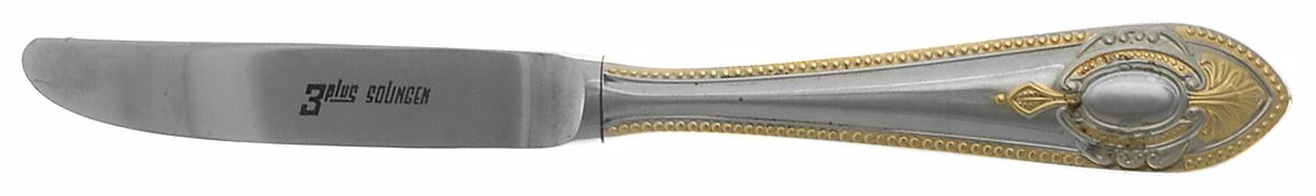 Toskana (Stainless, Gold Accent-Blue Cameo Modern Hollow Butter Spreader (Stainless) by SBS Bestecke-1