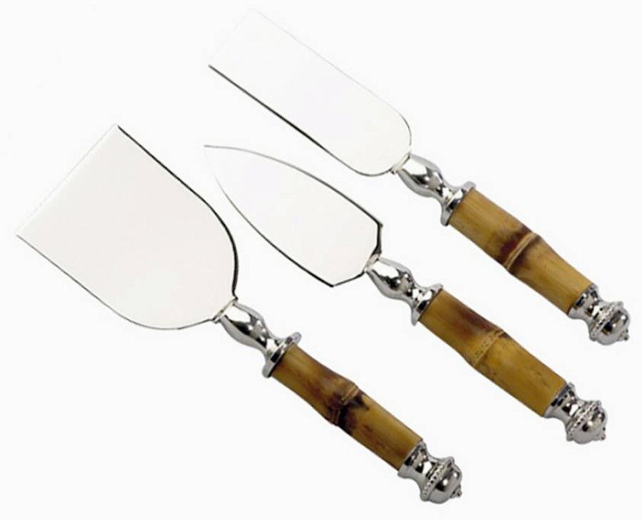 Bamboo (Nickel) 3 Piece Cheese Set (CHEPLS,CHESS,CHEKS) by Sadek-1