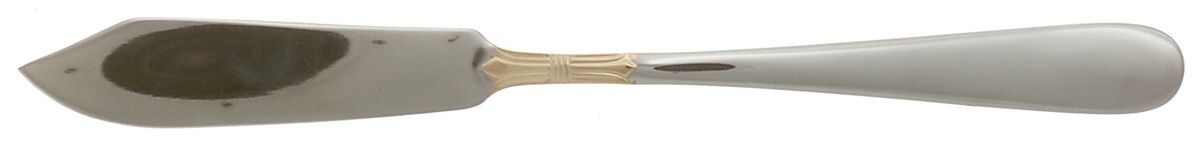 SMD6G (Stainless, Gold Accent) Individual Solid Fish Knife by Carl John Schmidt-1
