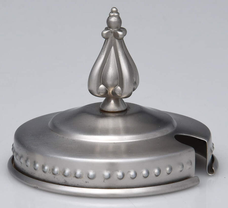 Astoria (Stainless, Hollowware) Glass Sugar Bowl W/Mtl Base-Metal Lid Only by Southern Living-1
