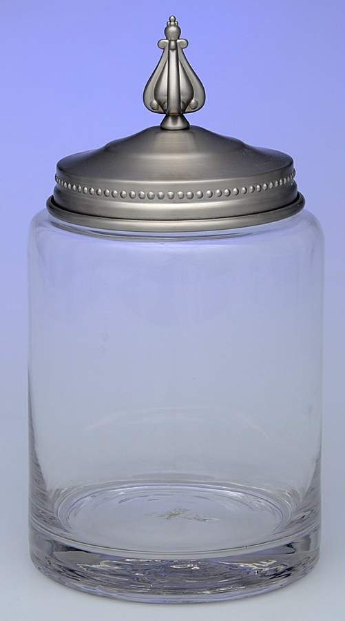 Astoria (Stainless, Hollowware) Medium Glass Canister & Metal Lid by Southern Living-1