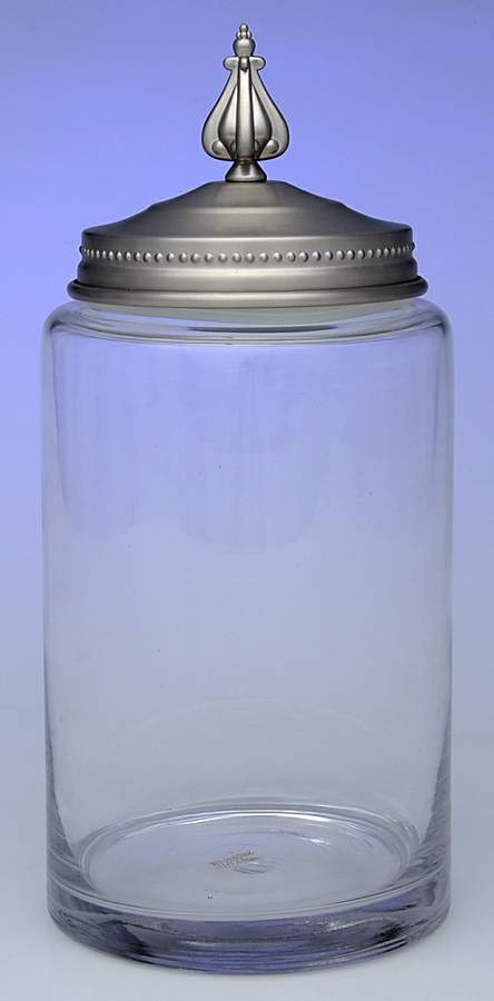 Astoria (Stainless, Hollowware) Large Glass Canister & Metal Lid by Southern Living-1