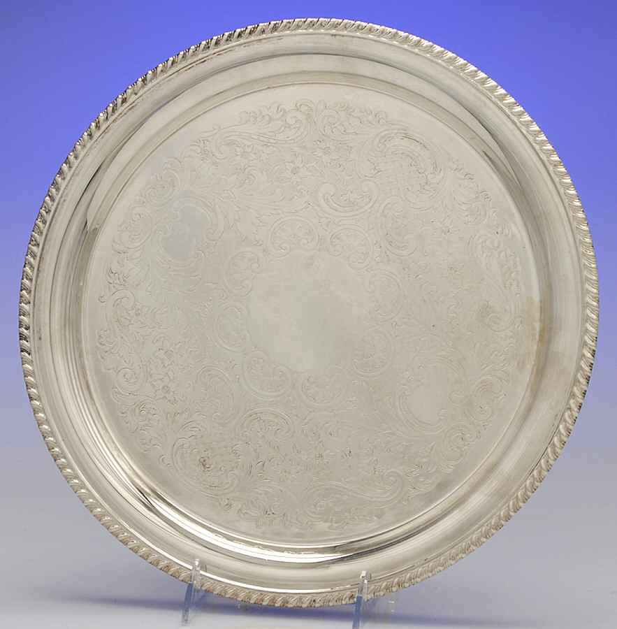 5-165 (Silverplate, Hollowware) 13" Round Tray by Sheffield Silver Co (USA)-1