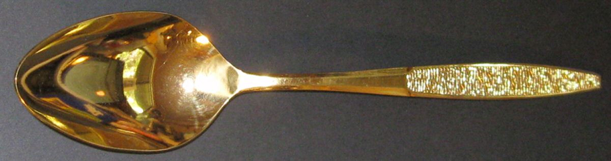 Leslie (Gold, Electroplated) Tablespoon (Serving Spoon) by Stanley Roberts-1