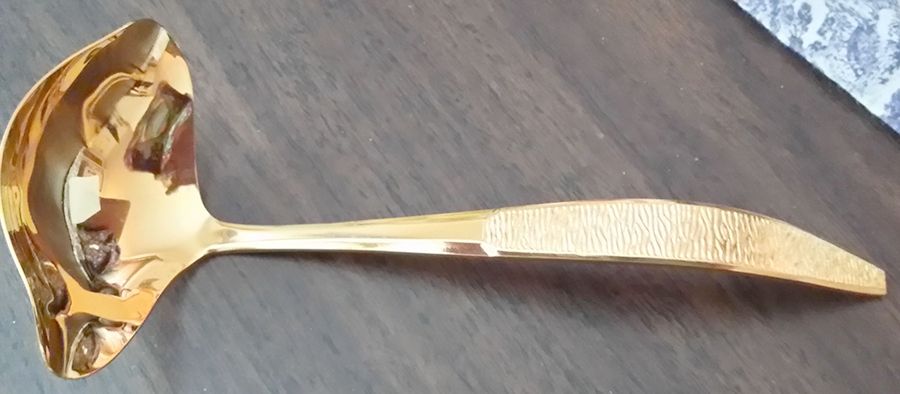 Leslie (Gold, Electroplated) Solid Gravy Ladle by Stanley Roberts-1