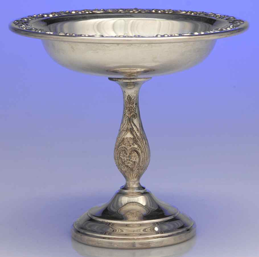 Rose Scroll (Silverplate, Hollwware) Round Compote (Height X Width) by Sheridan Silver Co-1