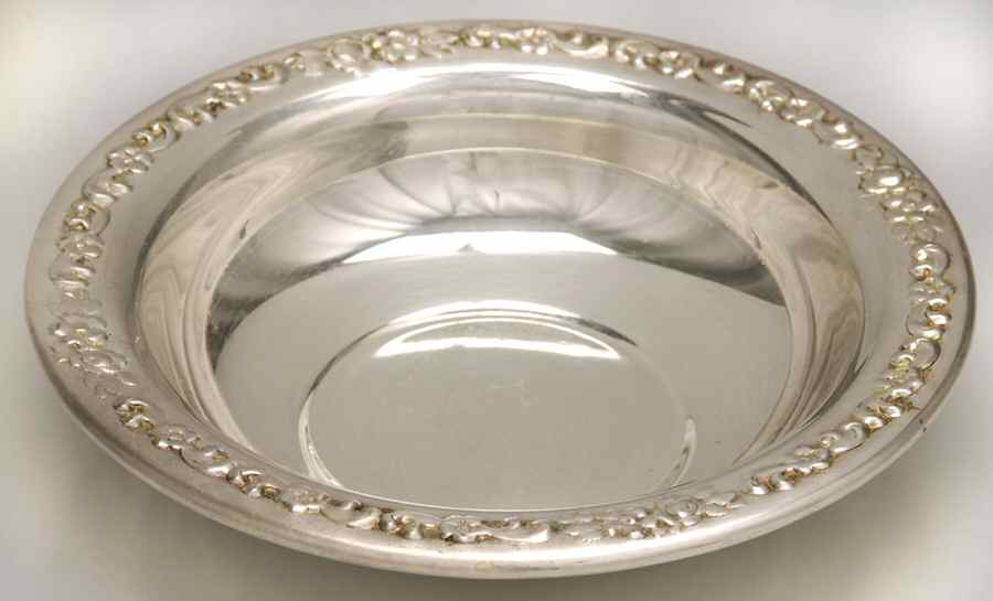 Rose Scroll (Silverplate, Hollwware) 6" Bon Bon Bowl by Sheridan Silver Co-1