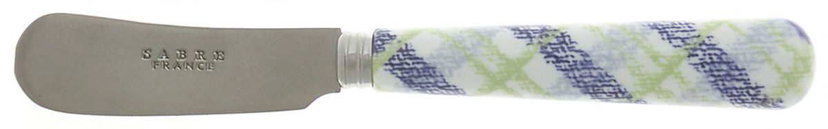 Plaid (Stainless) Butter Spreader Hollow Hdl-Paddle/Stainless Blade by Sabre-1