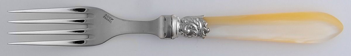 Pompadour-Cream (Stainless) Individual Salad Fork by SCOF (France)-1