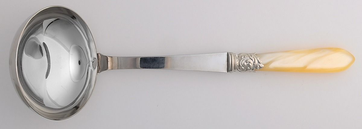 Pompadour-Cream (Stainless) Solid Soup Ladle by SCOF (France)-1