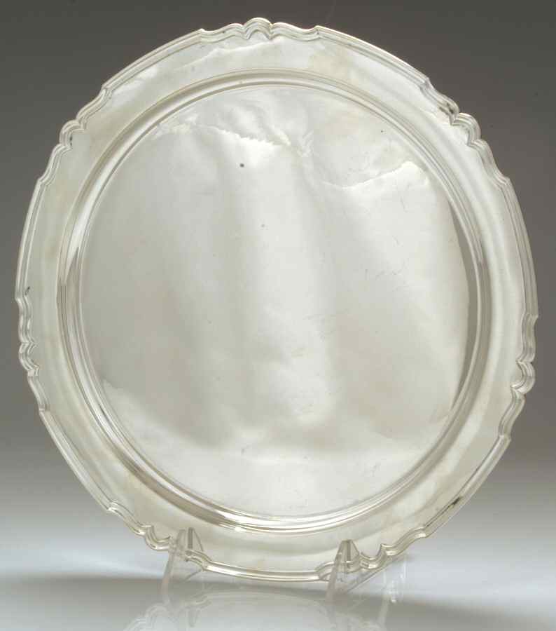 7809 (Sterling, Hollowware) 11" Round Tray by Shreve Silver-1