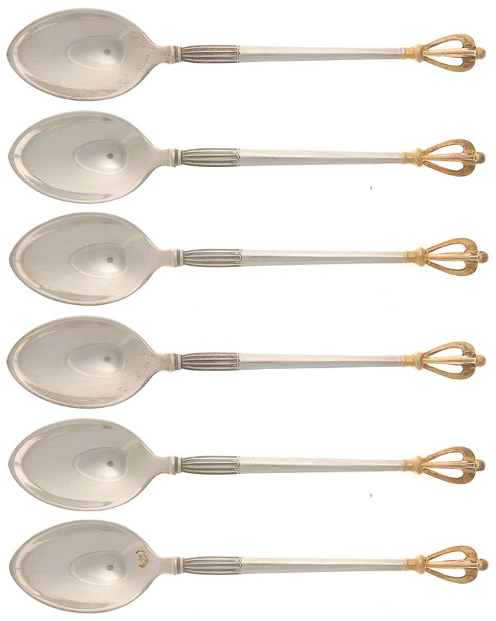 Golden Crown (Sterling) (Set of 6) Demitasse Spoons by Broderne W & S Sorensen-1