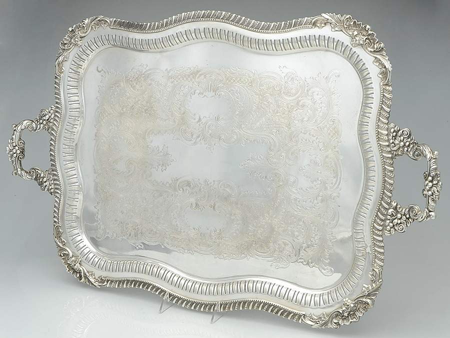Baltimore Rose (Strl, 1905, Hollowware) Silverplate Waiter Tray by Schofield-1
