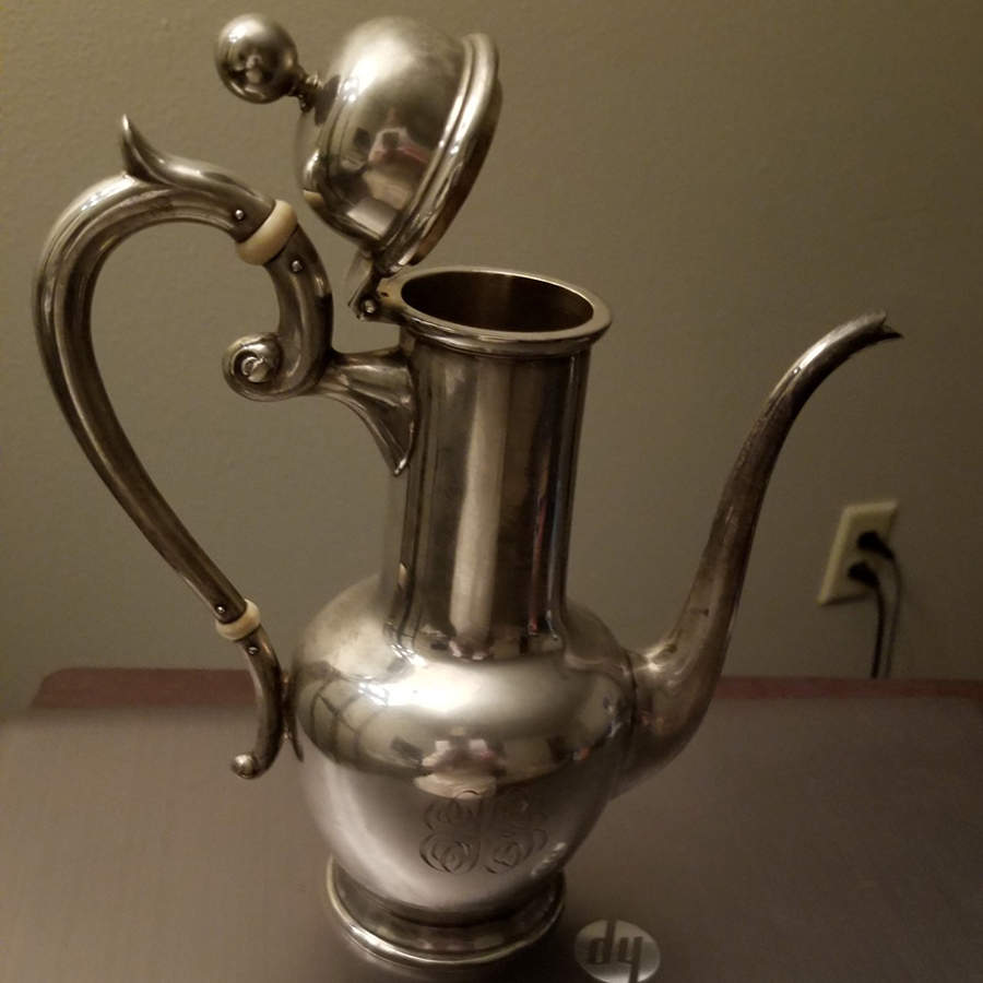 2071 (Sterling, Hollowware) Sterling Demitasse Pot by Schofield-1