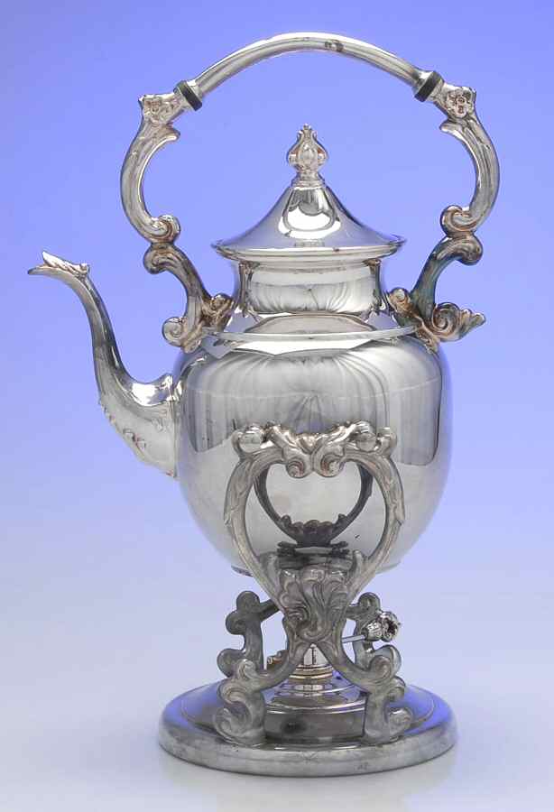 SDN17 (Silverplate, Holloware) Kettle, Stand & Burner by Sheridan Silver Co-1