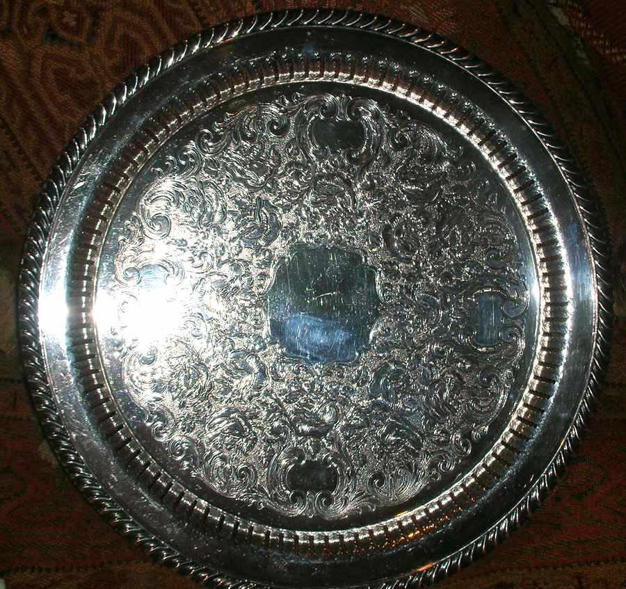 27-270 (Silverplate, Hollowware) Medium Round Silverplate Tray by Sheffield Silver Co (USA)-1