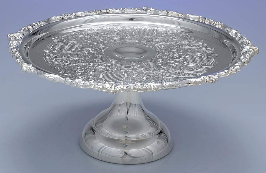 Windsor (Silverplate, Hollowware) 12" Diameter Pedestal Cake Stand by Sheridan Silver Co-1