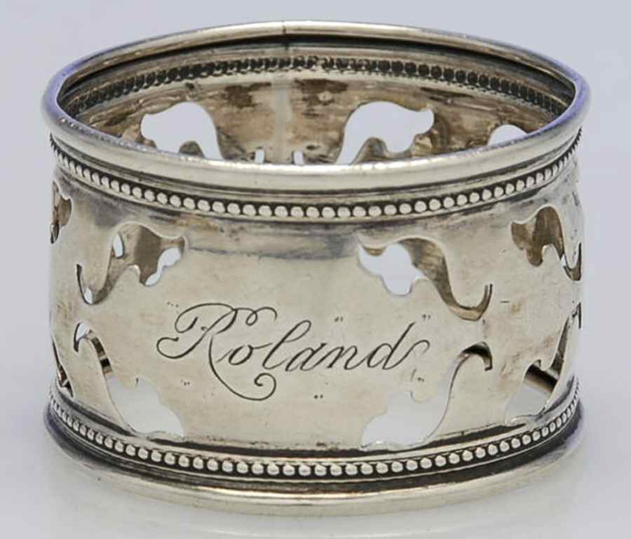 24 (Sterling, Hollowware) Monogram Napkin Ring by Saart Brothers-1