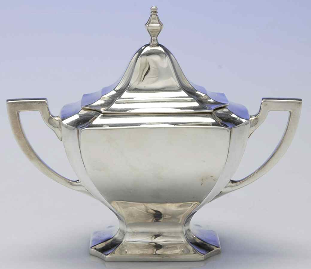 0712 (Sterling, Hollowware) Sugar Bowl & Lid by Saart Brothers-1