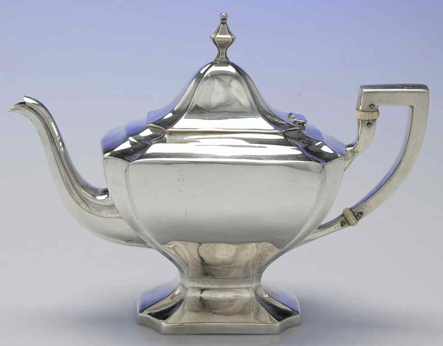 0712 (Sterling, Hollowware) Teapot by Saart Brothers-1
