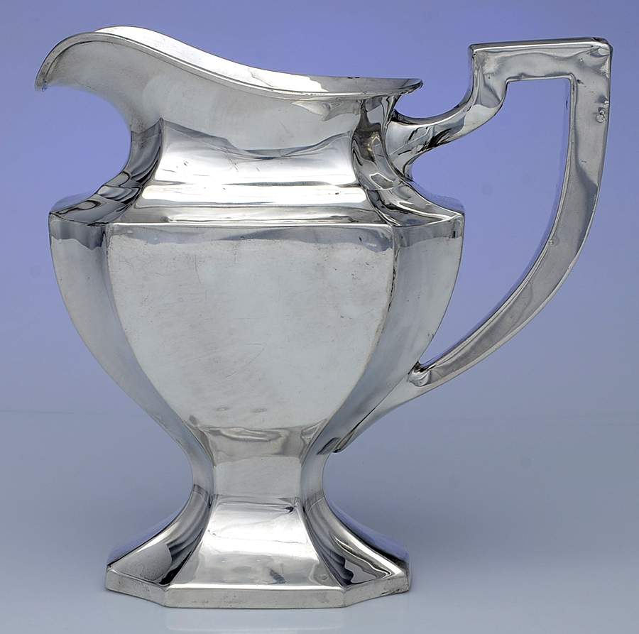 0712 (Sterling, Hollowware) Sterling Water Pitcher by Saart Brothers-1