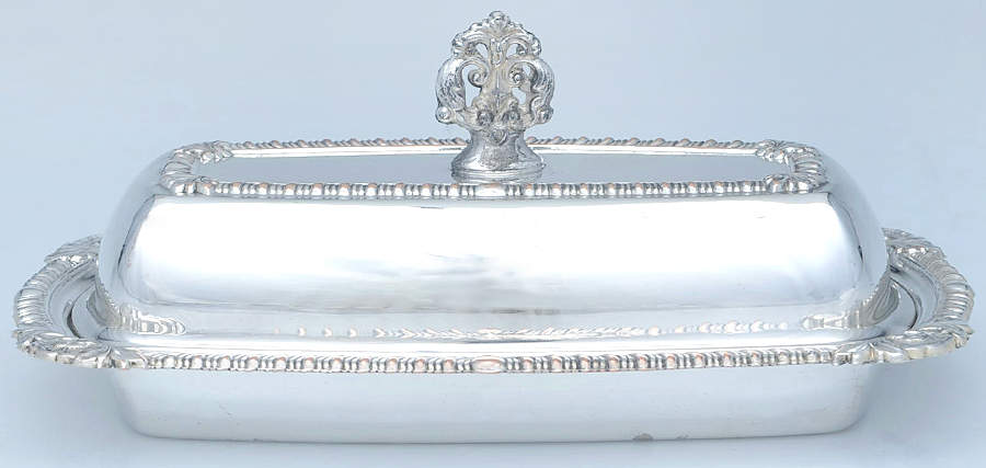 Shell & Gadroon (Silverplate, Hollowware) 1/4 Pound Covered Butter Dish by Sheridan Silver Co-1