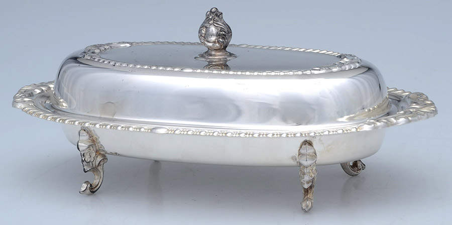Shell & Gadroon (Silverplate, Hollowware) 1/4 Pound Covered Butter Dish by Sheridan Silver Co-1