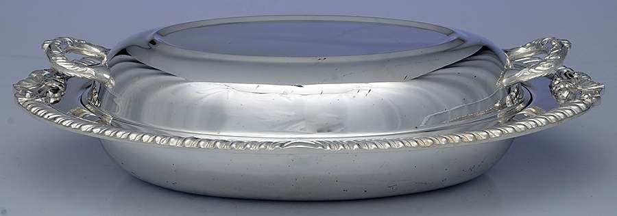 Shell & Gadroon (Silverplate, Hollowware) Double Vegetable Bowl by Sheridan Silver Co-1