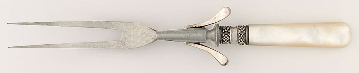 Pearl Handle Flatware 1 (Sterling) Pearl Handle Small Steak Carving Fork,Stnls Prongs by Simmons Hardware -1