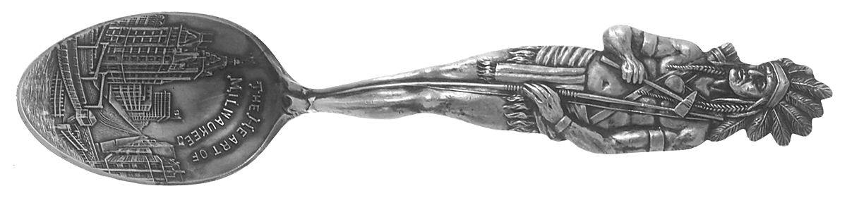 States & Cities Souvenir Spoons(Sterling) Wisconsin Teaspoon by Shepard Mfg Co-1