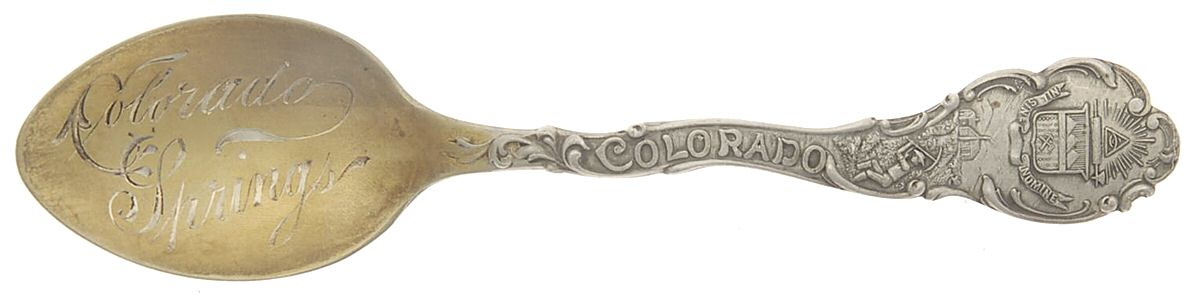States & Cities Souvenir Spoons(Sterling) Colorado Demitasse Spoon by Shepard Mfg Co-1