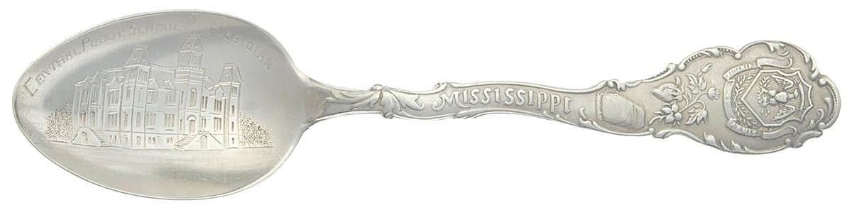 States & Cities Souvenir Spoons(Sterling) Mississippi Teaspoon by Shepard Mfg Co-1