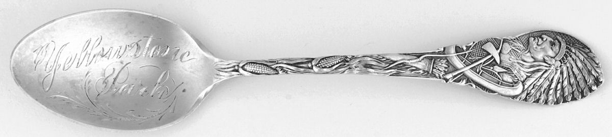 States & Cities Souvenir Spoons(Sterling) Wyoming Teaspoon by Shepard Mfg Co-1