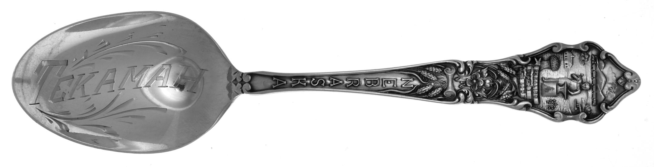 States & Cities Souvenir Spoons(Sterling) Nebraska Five O'Clock Spoon by Saart Brothers-1