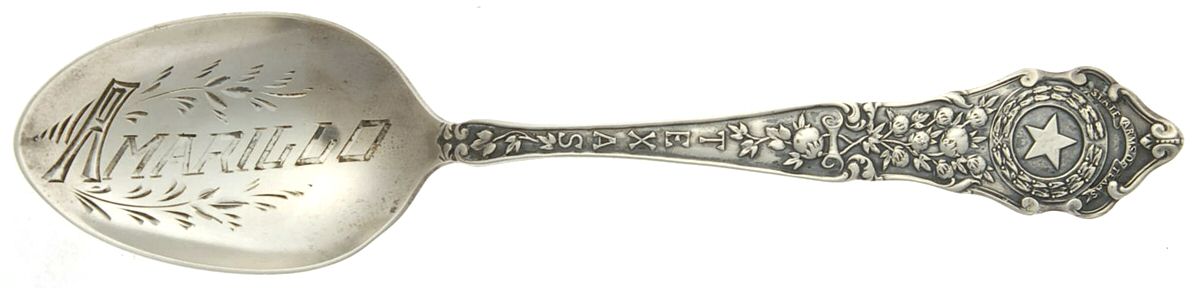 States & Cities Souvenir Spoons(Sterling) Texas Five O'Clock Spoon by Saart Brothers-1