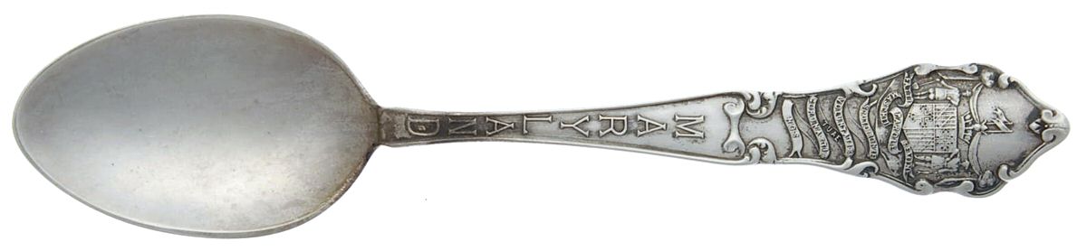 States & Cities Souvenir Spoons(Sterling) Maryland Five O'Clock Spoon by Saart Brothers-1