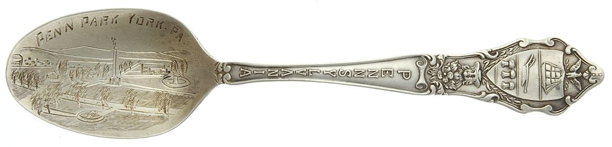 States & Cities Souvenir Spoons(Sterling) Pennsylvania Five O'Clock Spoon by Saart Brothers-1