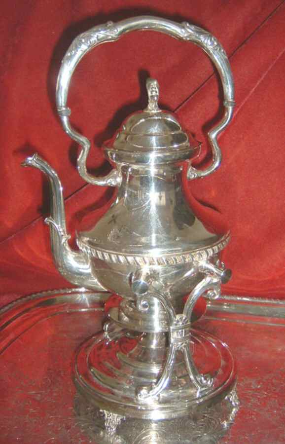 1800 (Silverplate, Hollowware) Kettle, Stand & Burner by Sheets-Rockford-1