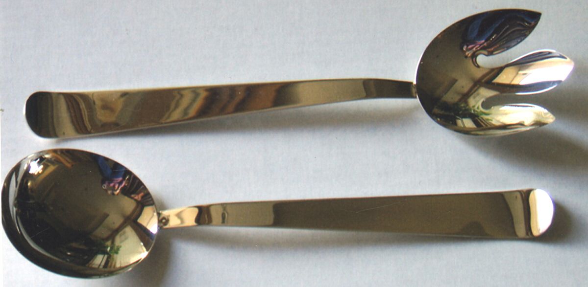 SZU1(Silverplate) (2 Pc) Solid Salad Set by Studio Silversmiths-1