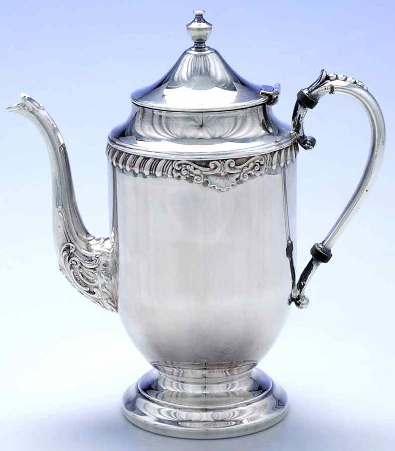 Shell & Gadroon (Silverplate, Hollowware) Teapot by Sheridan Silver Co-1