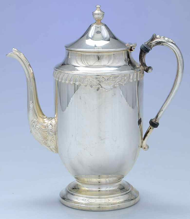 Shell & Gadroon (Silverplate, Hollowware) Silverplate Coffee Pot by Sheridan Silver Co-1
